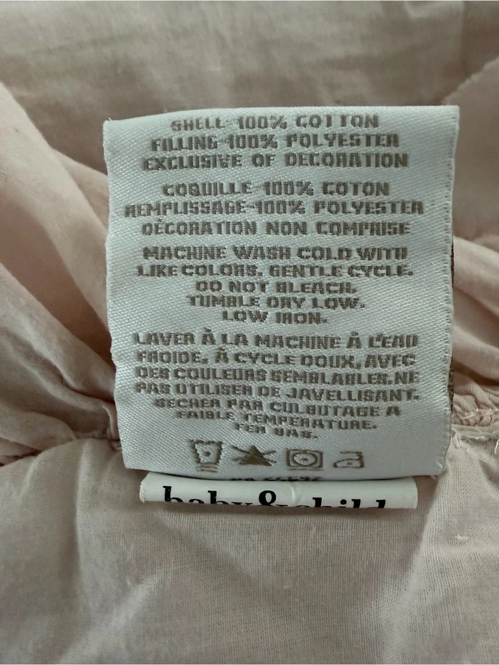 Restoration Hardware Ruffled Infant Comforter - Pale Pink